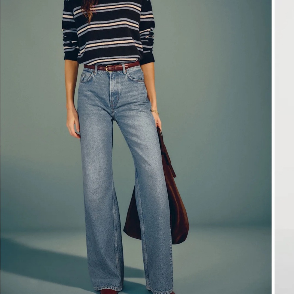 NWT 24 Cary High Rise Slouchy Wide Leg Jeans reformation